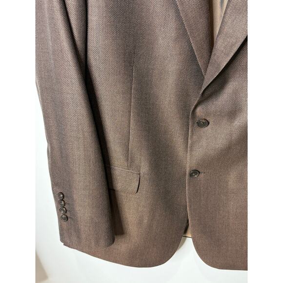 Turnbury Men’s Blazer 44L Brown Wool Silk Blend Sport Coat Two-Button Jacket - Picture 3 of 9
